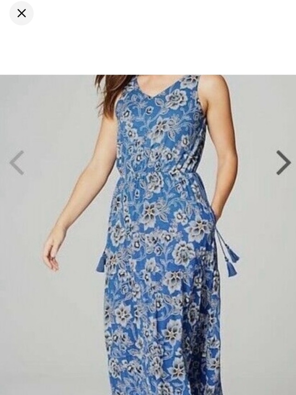 J. Jill Blue and White Floral Maxi Dress